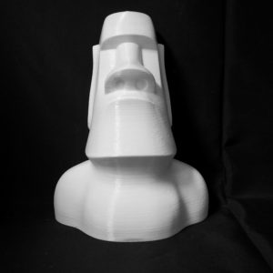 3D printed Moai with recycled Nefila PETG white