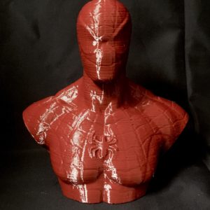 3D printed bust with recycled Nefila PETG burgundy